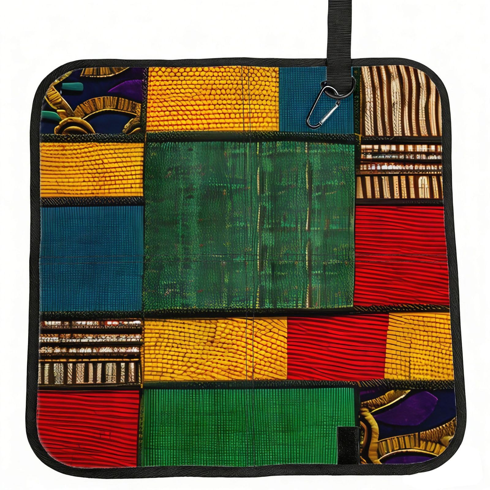 PPHGUT African Style Patchwork Print Foldable Seat Cushion Waterproof Portable Chair Pad Travel Outdoor Picnic Camping