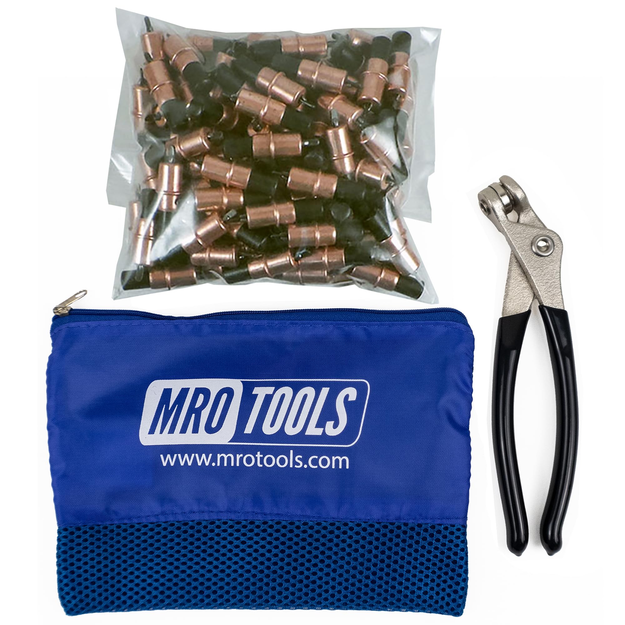 100 1/8 Extra Short Cleco Sheet Metal Fasteners + Cleco Pliers w/Carry Bag (KK1S100-1/8)