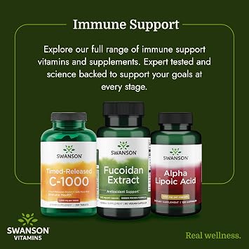 Swanson Maximum Strength Fucoidan Extract Immune Support Supplement for Adults Seeking Natural Immune Defense from Brown Seaweed - 500 mg (60 Vegan Capsules)