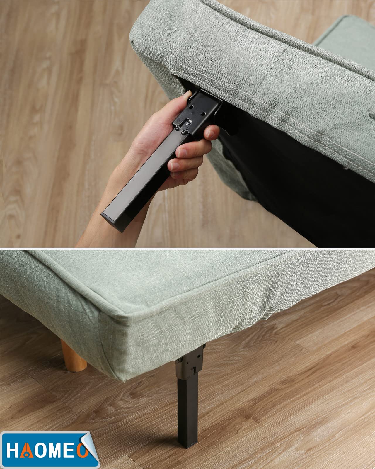 Pied Table Rabattable, Pied de Table Pliable, Base Pliant | Hauteur: 35 cm | Design: Metal Noir | Carré: 2.5 x 2.5 cm | pour Camping Car, Van Aménagé, Caravane, Restaurant, Lit, Canapé | Lot de 2