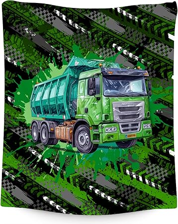 Kids Blankets for Boys Garbage Truck Blanket Gifts - 30x40 Inch Cozy Soft Fleece Throw for Teens Adults