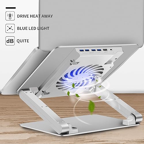 Miniatura 3 de SOUNDANCE Almohadilla de refrigeración para laptop con ventilador de bajo ruido y concentradores USB 3.0, enfriador ventilado para laptop que evita