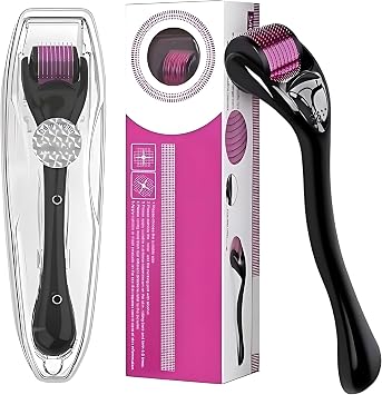 Derma Roller 540 Titanium Microneedles 1.5mm for Face and Body   Micro-Needling Skin Tool for Beard Grooming and Hair Scalp Care with Storage Case