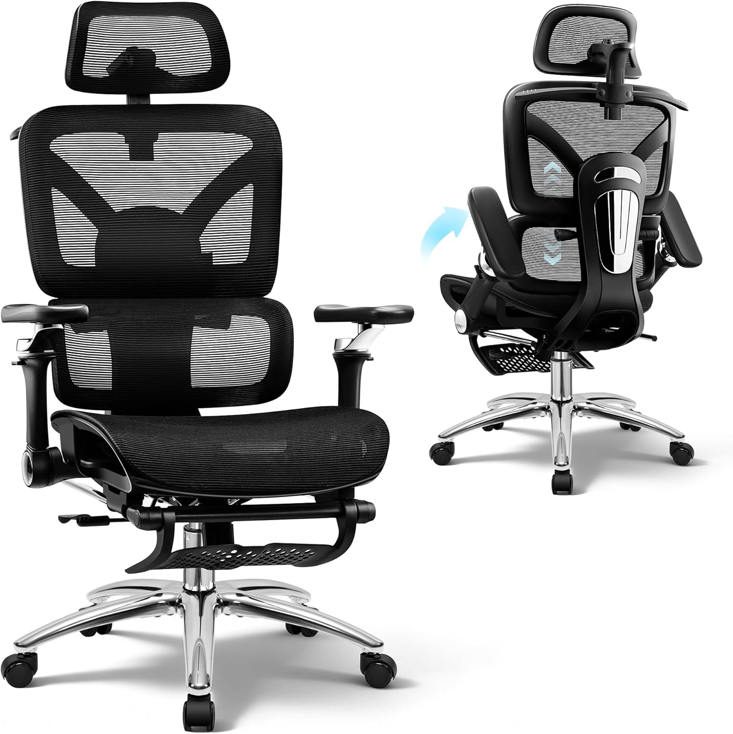 ProGlide Ergo Footrest Office Chair with Adjustable Support