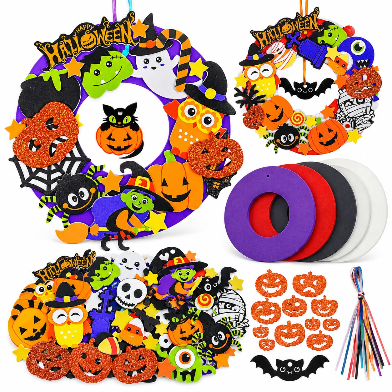 Halloween Wreath Kits, Halloween Craft, Halloween Door Decorations