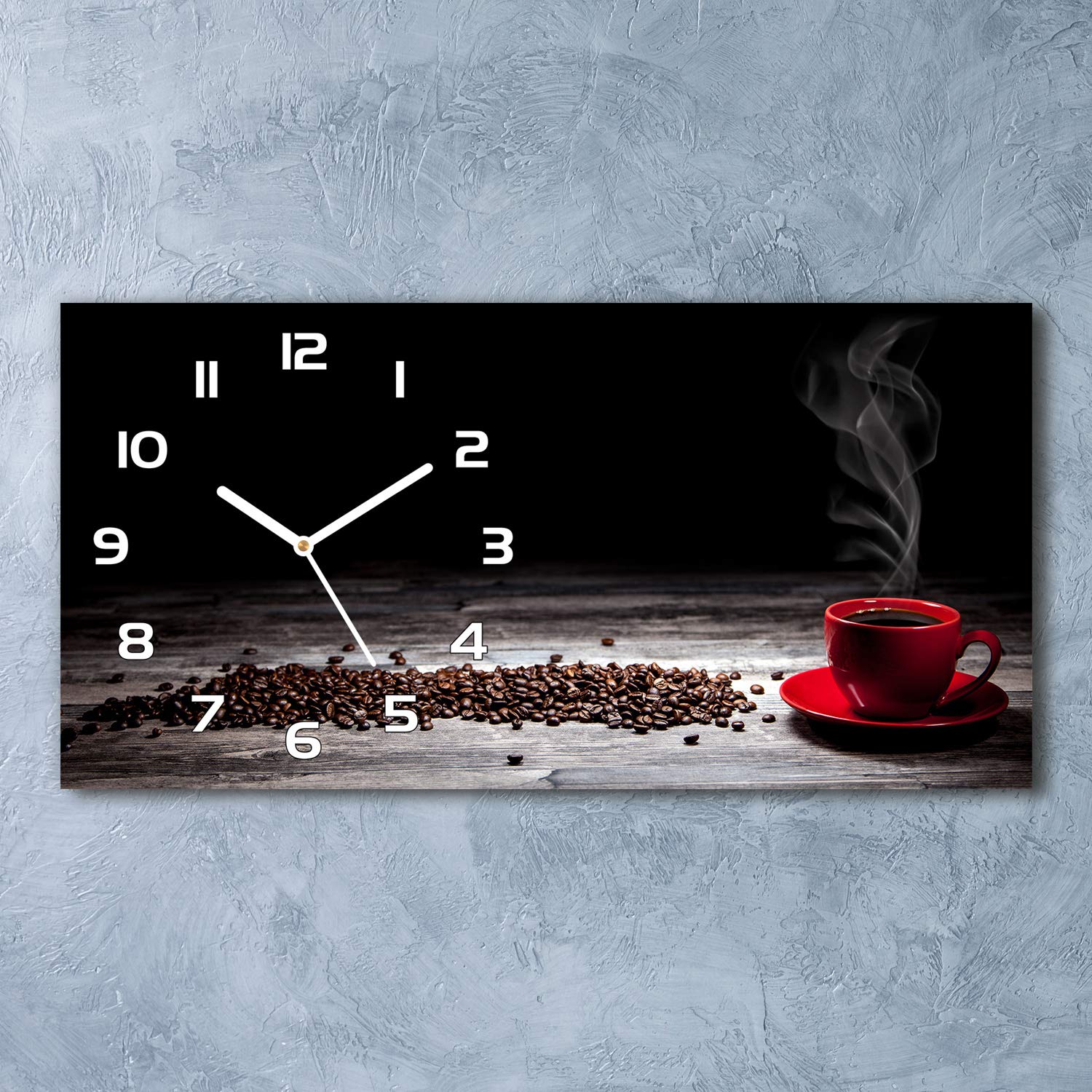 Tulup Wanduhr Aus Gehärtetem Glas – 60x30 Cm, Schwarze Zeiger, Stilvoll & Leise