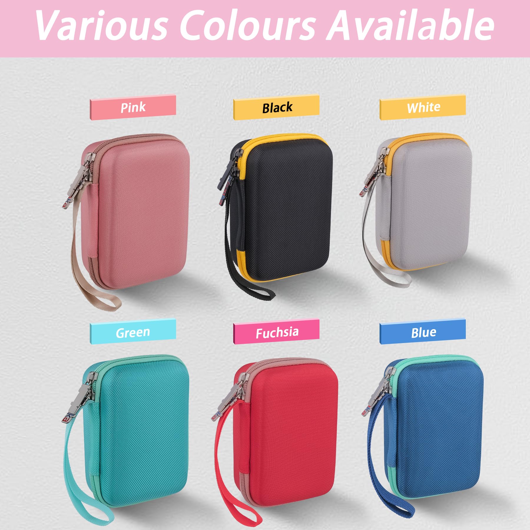 Khanka Hard Travel Case Compatible with Kodak Smile+ Digital Instant Print Camera with Shoulder Strap,Protective Portable Storage Cover for 2x3” Photo Prints,Pink(Case Only) - Image 4