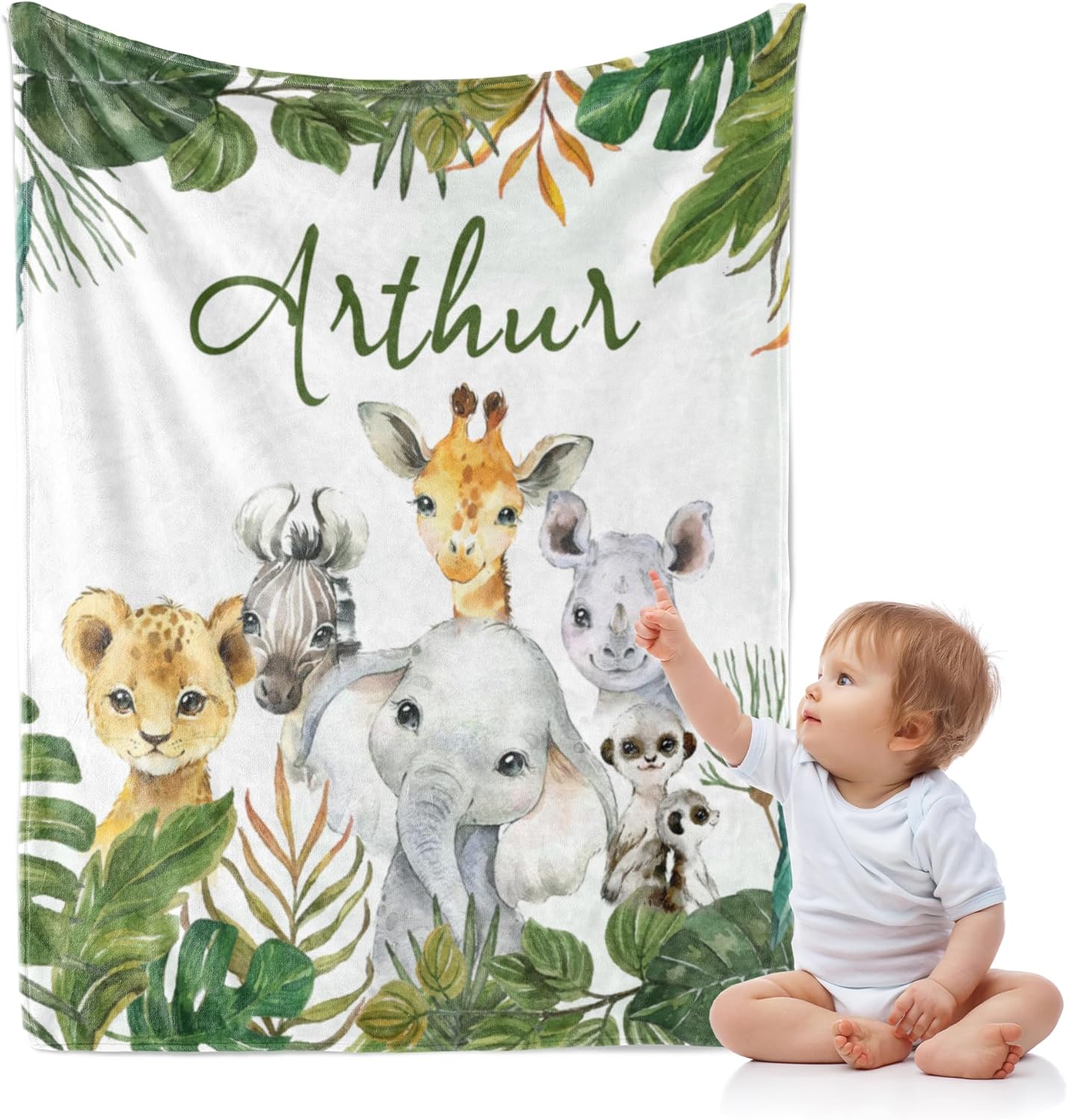 J&SBGFT Personalized Baby Blanket for Boys,Custom Baby