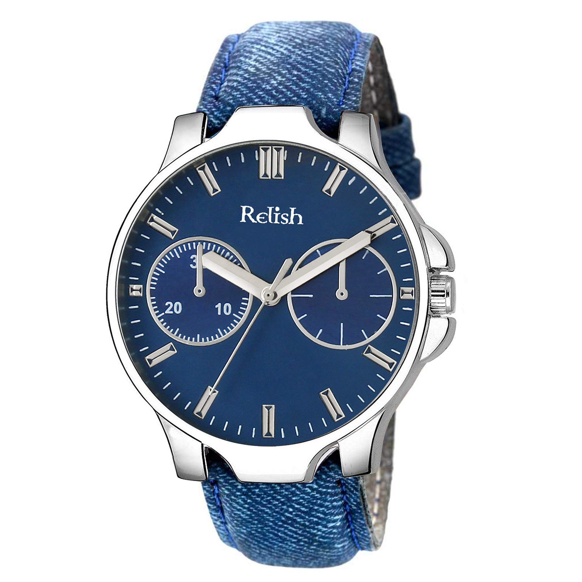 Relish Blue Denim Strap Analog Display Quartz Watch Mens and Boys (B08SBLMC6C) Amazon Price History, Amazon Price Tracker