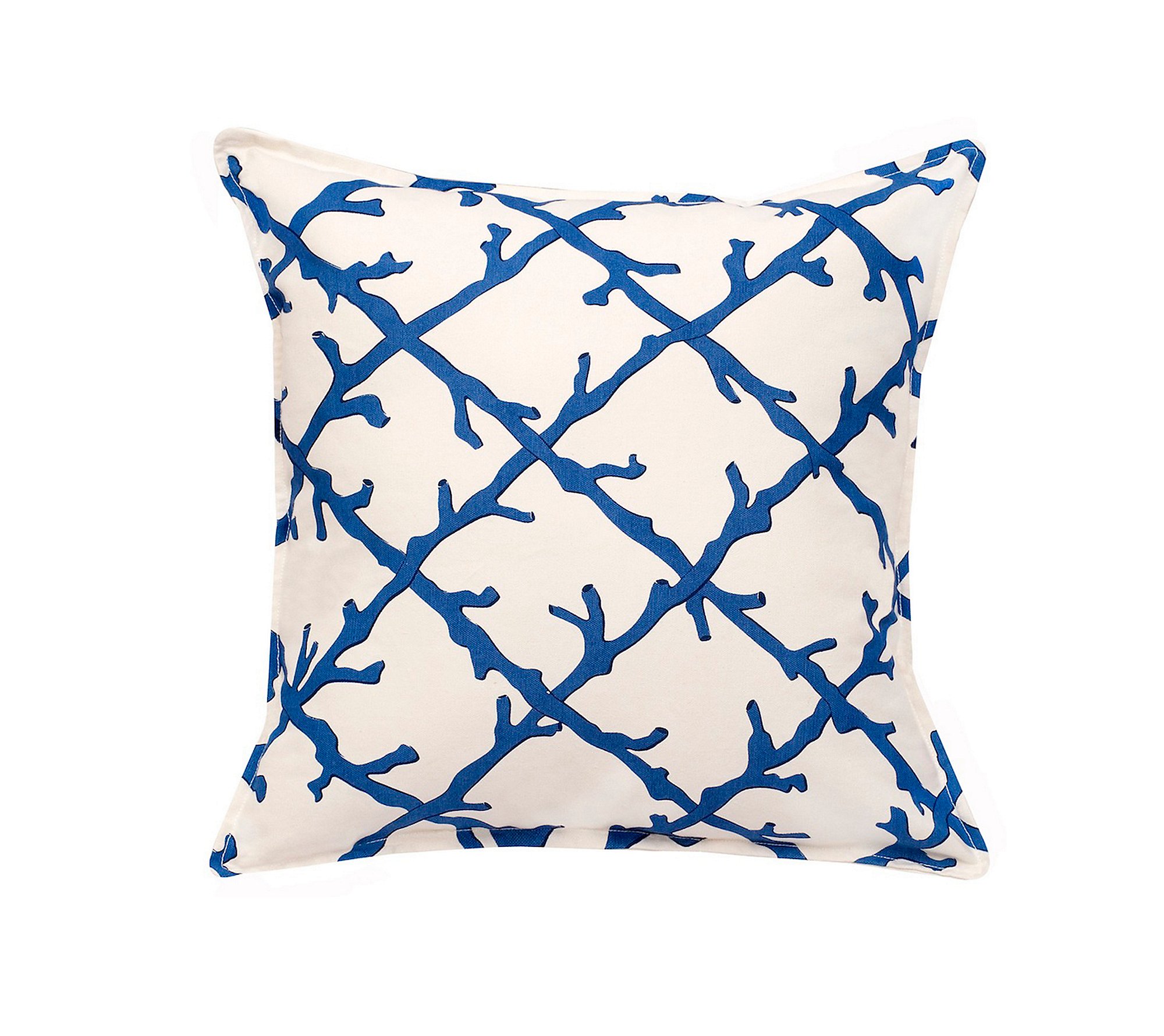 Greendale Home Fashions Blue Lattice 20"x20" Cotton Canvas Throw Pillow