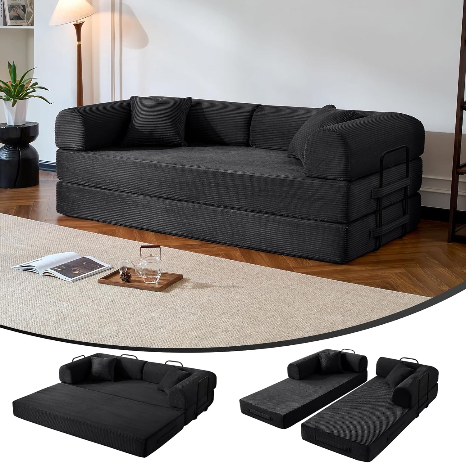 Amazon.com: NNQ Compressed Sofa, Convertible Sofa Bed, Corduroy ...