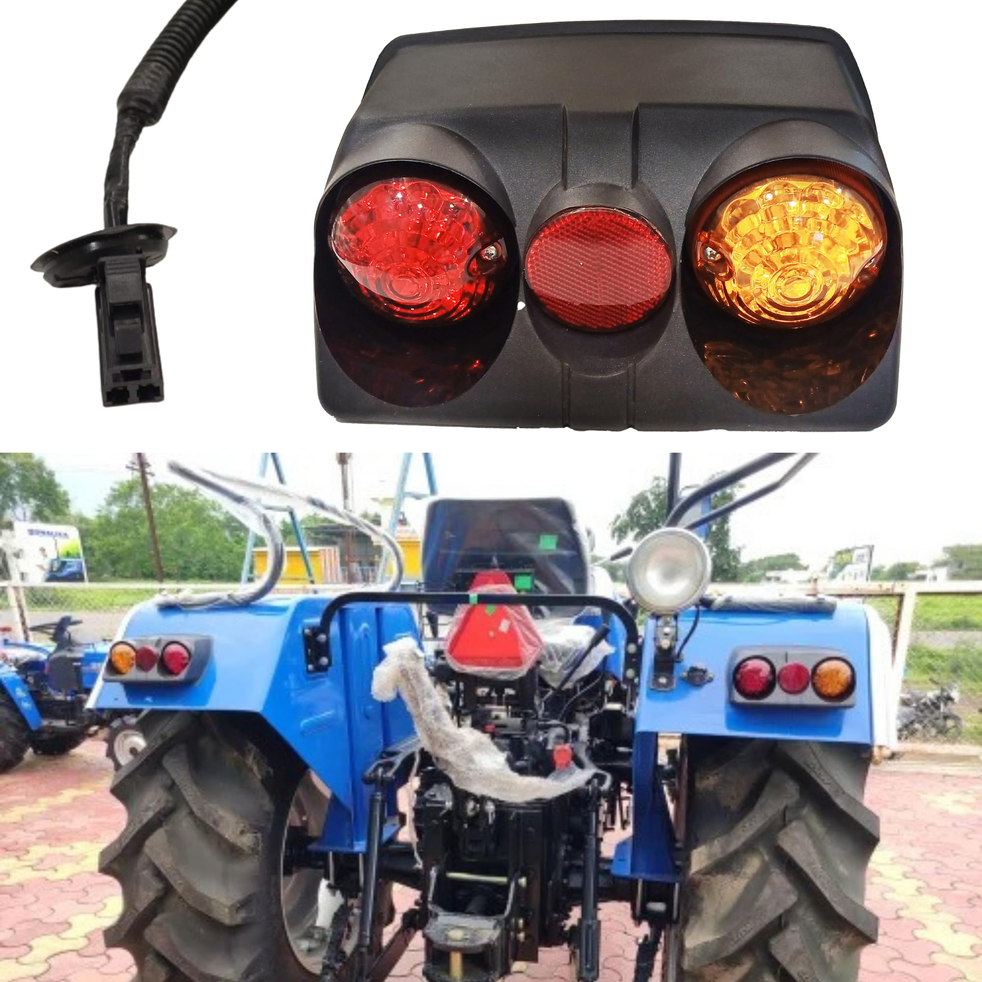 APSMOTIV Led Tail Lights/Back light/Turn Signal Indicator Red/Amber Assembly 12v Easy to Fit Suitable for Sonalika Mahabali and Sikander Tractors Vehicles Set of 2 Pieces (Left + Right) - Image 5 thumbnail