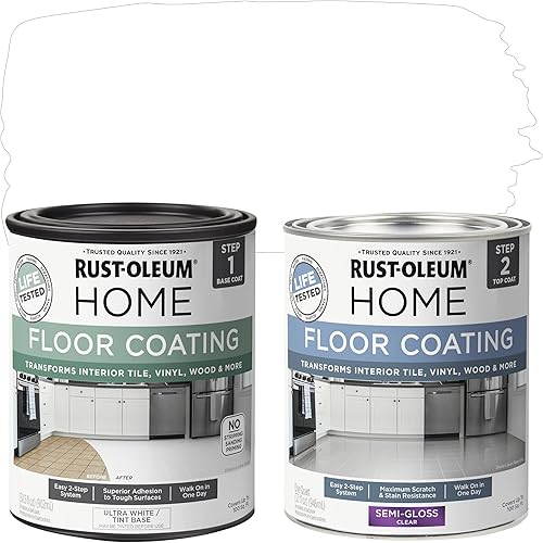 Rust-Oleum 367598 Kit de revestimiento de suelo para interiores, semibrillante, ultra blanco disponible en Yaxa Costa Rica