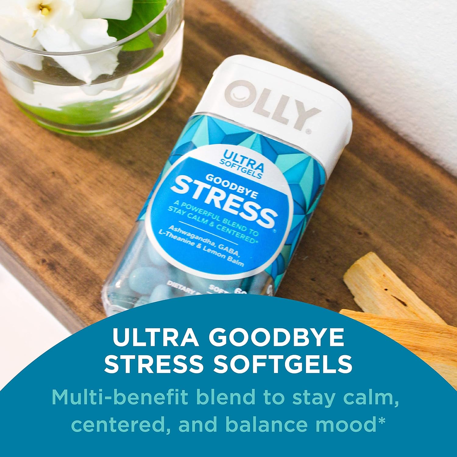 OLLY Ultra Strength Goodbye Stress Softgels, GABA, Ashwagandha, L-Theanine and Lemon Balm, Stress Relief Supplement - 60 Count (Packaging May Vary) : Everything Else