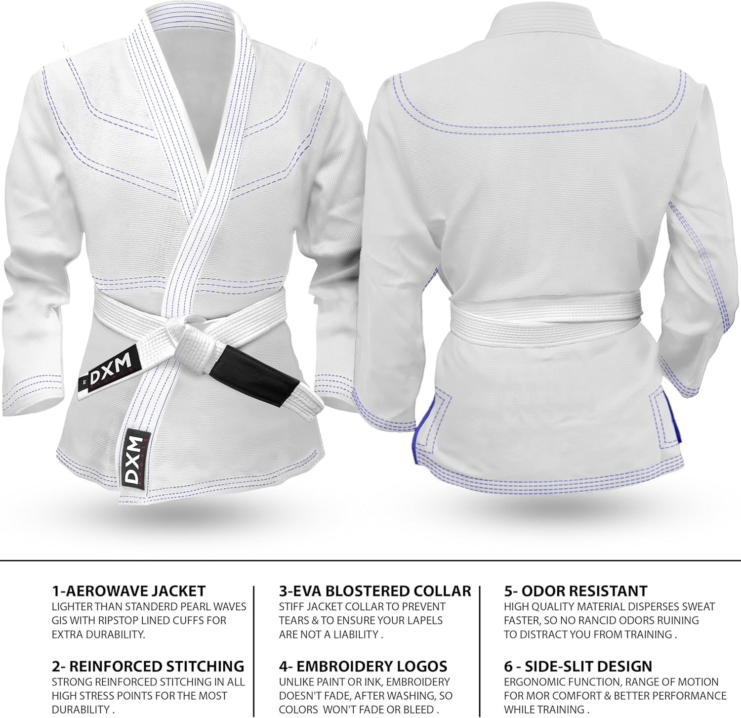 DXM SPORTS Bjj Gi for Men - Brazilian Jiu Jitsu Gi - Lightweight Preshrunk Fabric - Machine Washable Jiu Jitsu Suit Sets - Image 4
