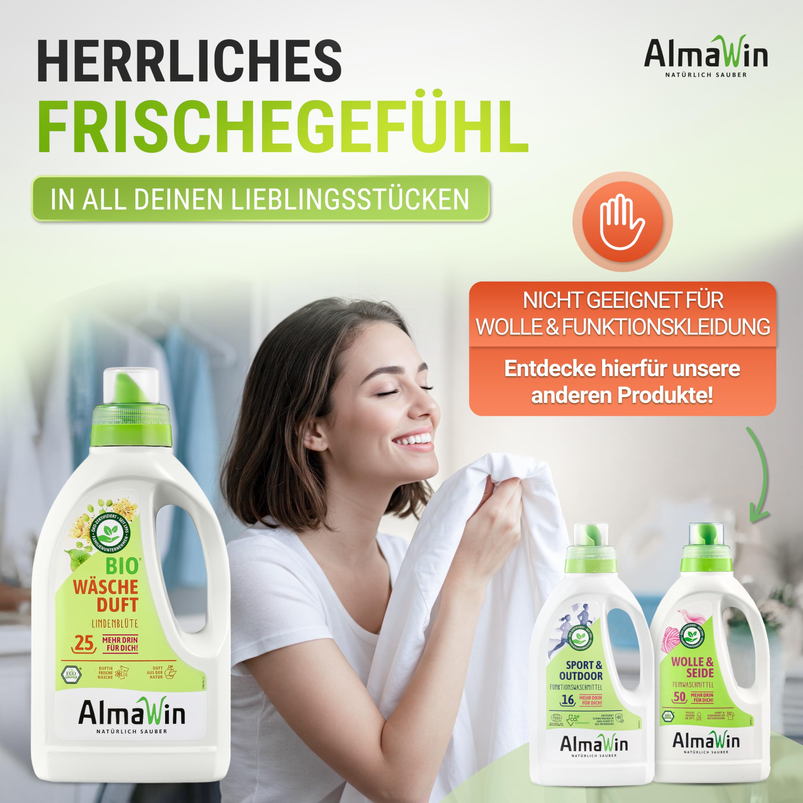 AlmaWin Bio parfum de linge Fleur de Tilleul 750 ml