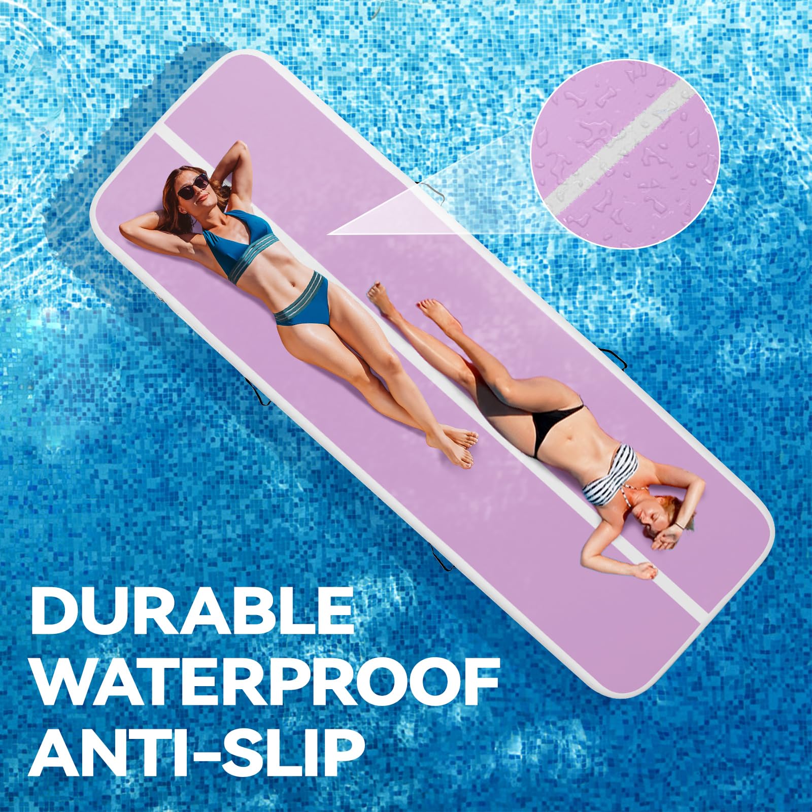 Tappetino da palestra gonfiabile, altezza 10/20 cm, lunghezza 3 m/4 m/5 m/6 m/7 m/8 m/9 m/10 m/11 m/12 m, per acrobazie, ginnastica, allenamento, con pompa ad aria