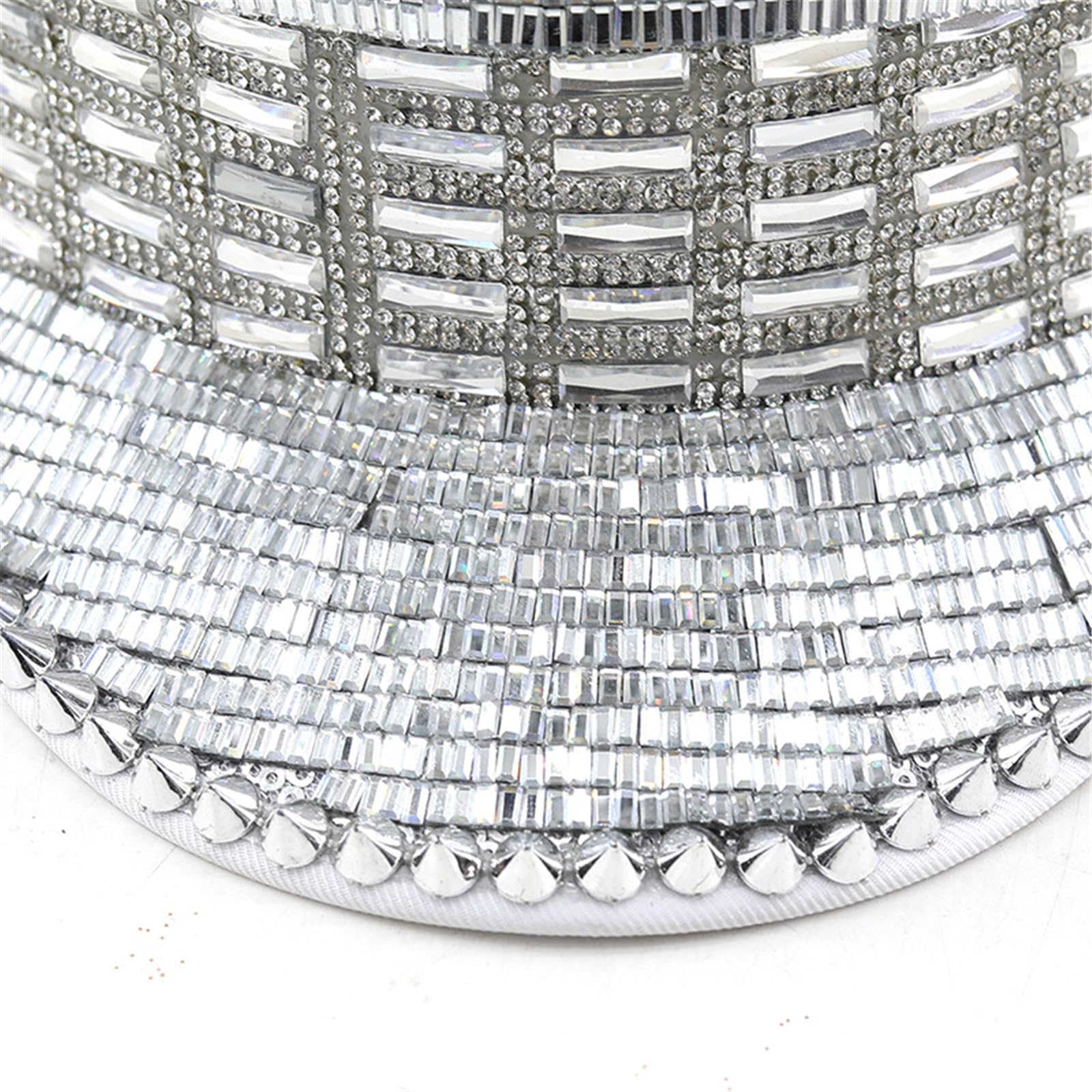 Morain Chapeau de mariée pour fête dansante Fedoras à paillettes pour festival de musique - Casquette de costume avec rivets cloutés - Accessoires de scène