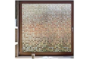rabbitgoo Window Privacy Film Stained Glass Window Film Mosaic Static Cling