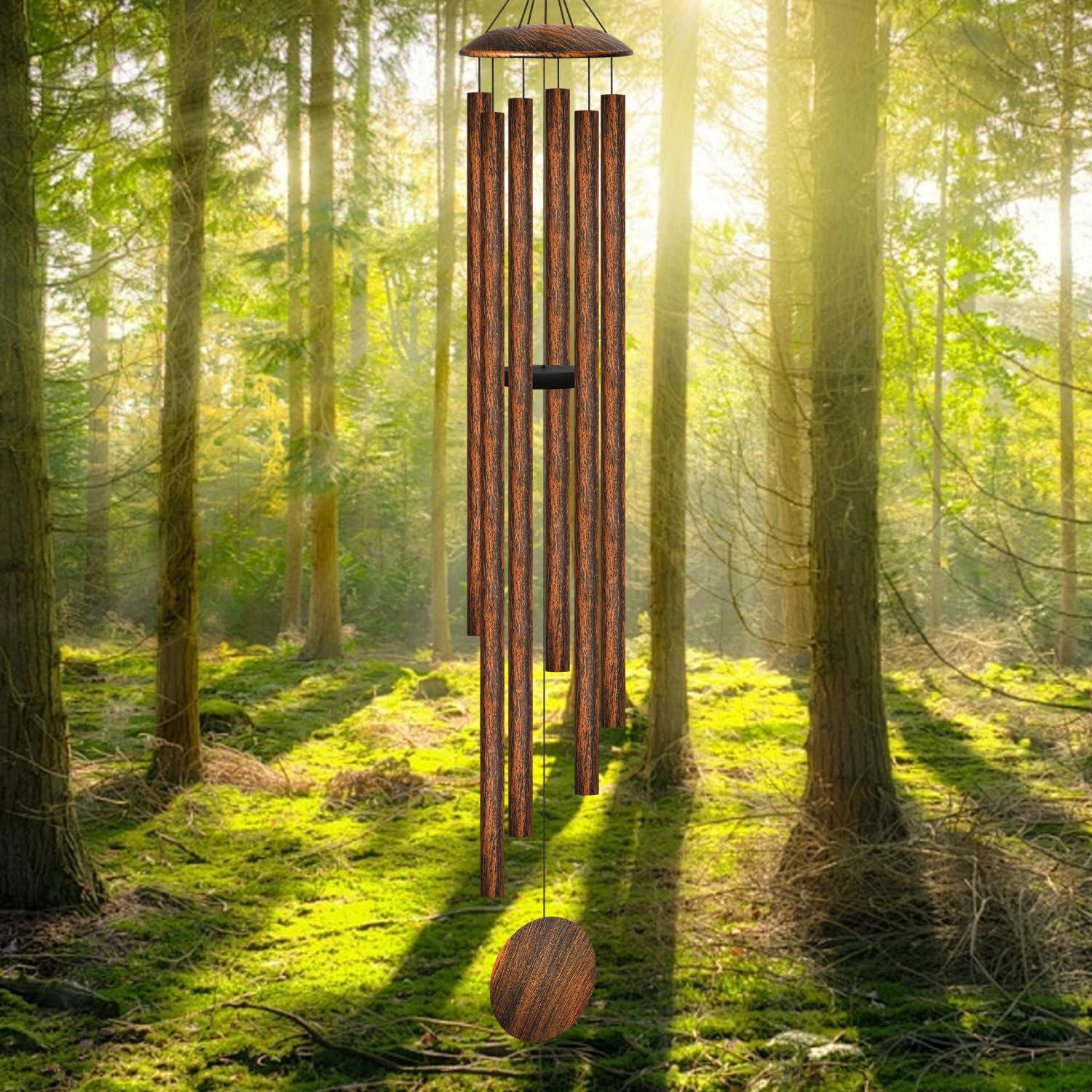 66" Extra Large Wind Chimes for Outside Deep Tone, 6 Thick and Bold Aluminum Tubes Tuned Relaxing Melody Wind Chime, Big Wind Chimes for Garden Patio Decor, Great Gift Idea for Mother's Day (Vintage)
