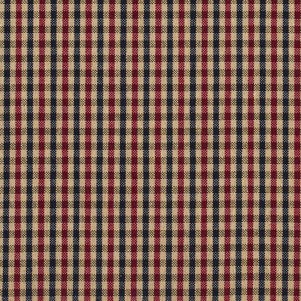 Black and Red Small Scale Check Jacquard Upholstery Fabric by The Yard - SKU: Milton Port