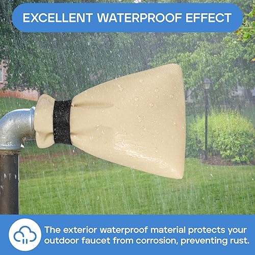 Miniatura 6 de Funda para grifo de exterior mejorada para invierno, 5.5 pulgadas de ancho x 7.1 pulgadas de alto, cubierta exterior para grifo, protección contra