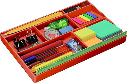 Acrimet Desk Drawer Organizer Tray with 8 Compartments – Multi-Purpose Bin for Office Supplies, Makeup, and Accessories – Fits inside Drawers or