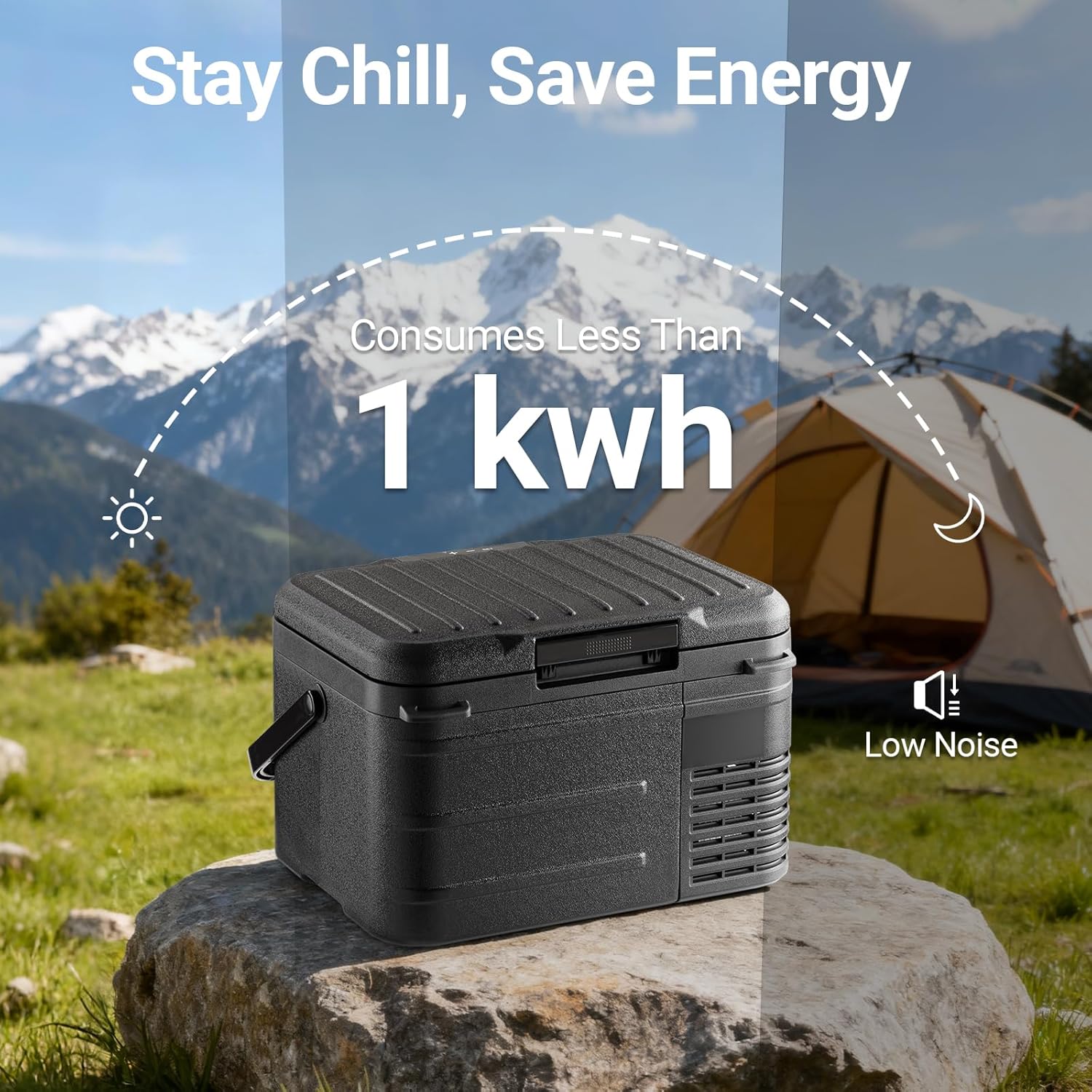 12 Volt Refrigerator, 11QT(10L) Compressor Electric Cooler, Car Fridge -4℉~68℉, Portable Refrigerator 12V/24V DC 110-240V AC, Compact Freezer for Vehicle RV Camping Truck Boat Travel, Black