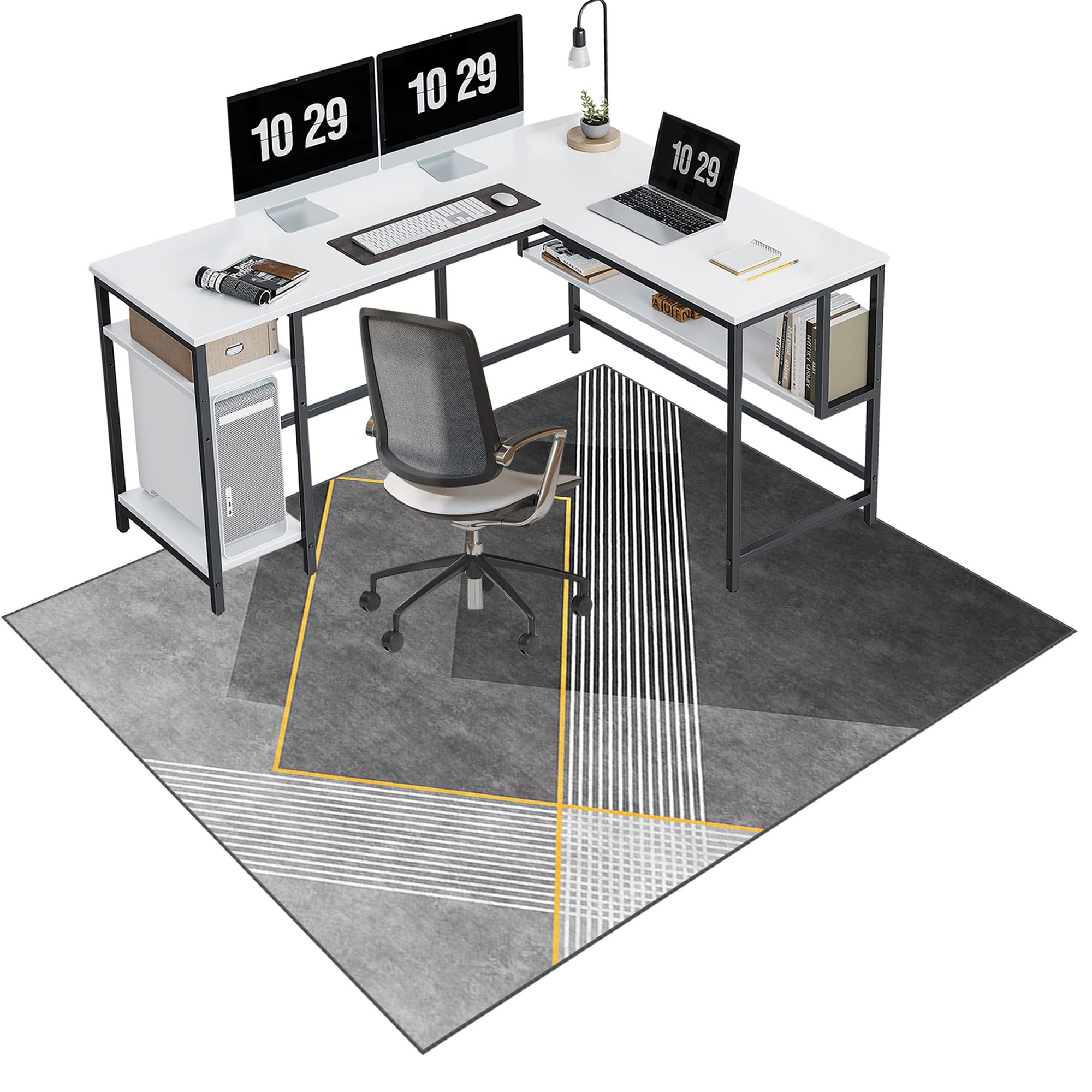 EYKWKB 100 x 120 cm Floor Protector for Rolling chair Office Chair Mat for Carpeted Floor Computer Gaming Chair Mat Low/No Pile Carpet Protector Chair Mat for Easy Glide Desk Chair Mat Large — image 1