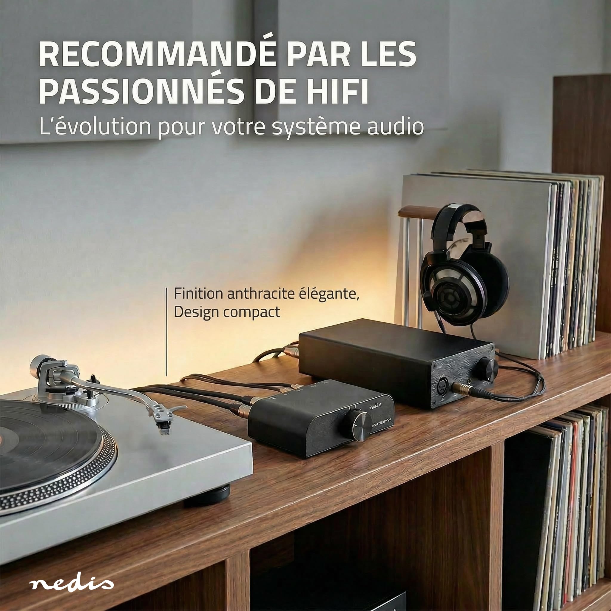 Nedis Commutateur Audio analogique | 4 Ports(s) | Connexions – Entrée : 1 x entrée Audio 3,5 mm / 3 x (2 x RCA Femelle) | Connexions – Sortie : 1 x (2 x RCA Femelle) | Manuel | Métal | Anthracite