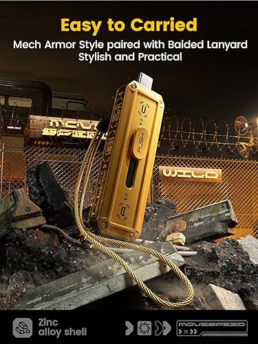 Miniatura 5 de MOVE SPEED SSD externo de 1 TB 1000 MBs velocidad de lectura y escritura, USB 3.2 Gen2+USB C Flash Drive con puertos duales, SSD portátil de 3