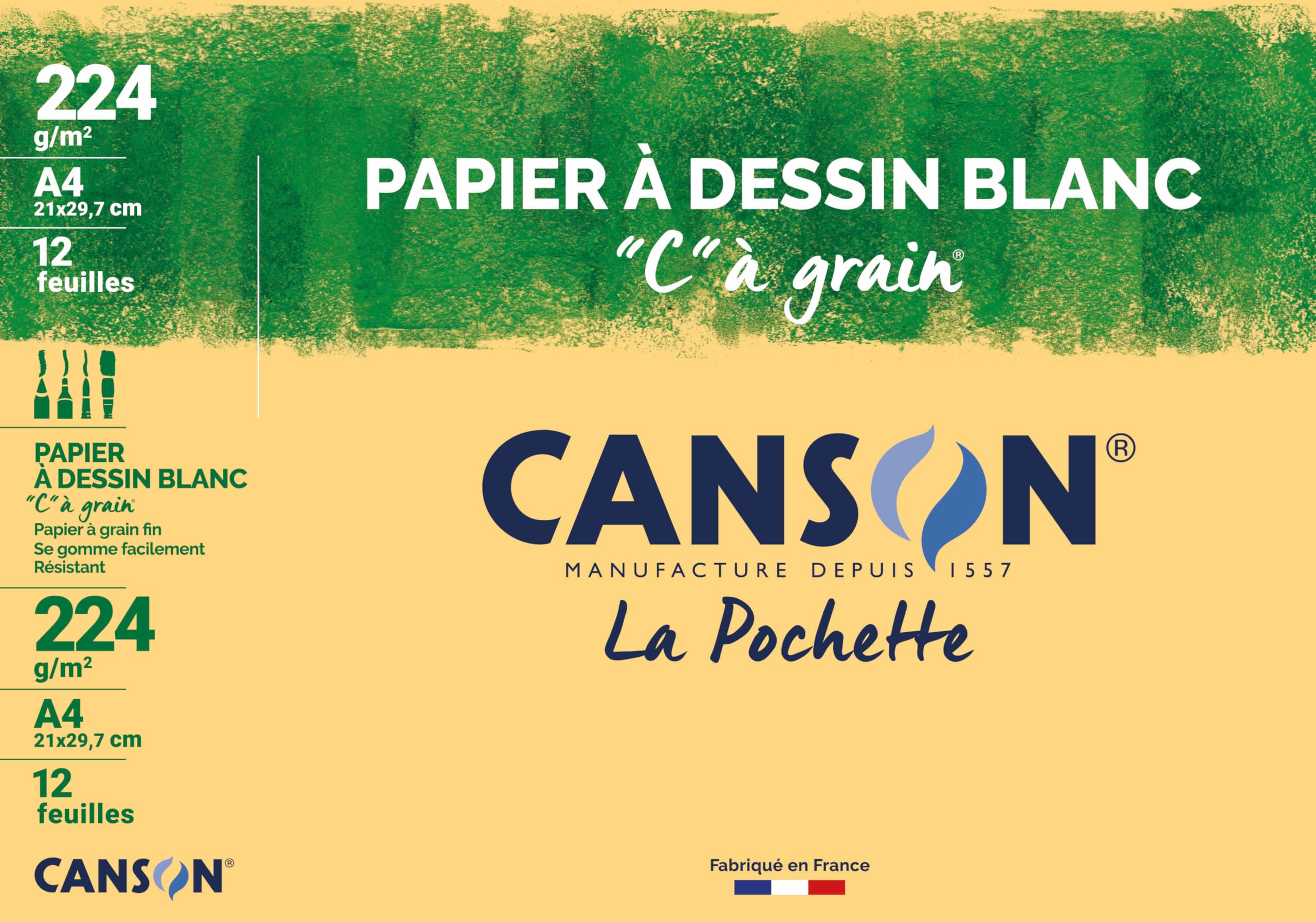 Canson 200027114 C Grained Paper Pouch 12 Sheets 21 x 29.7 cm 224 g Pack of 10