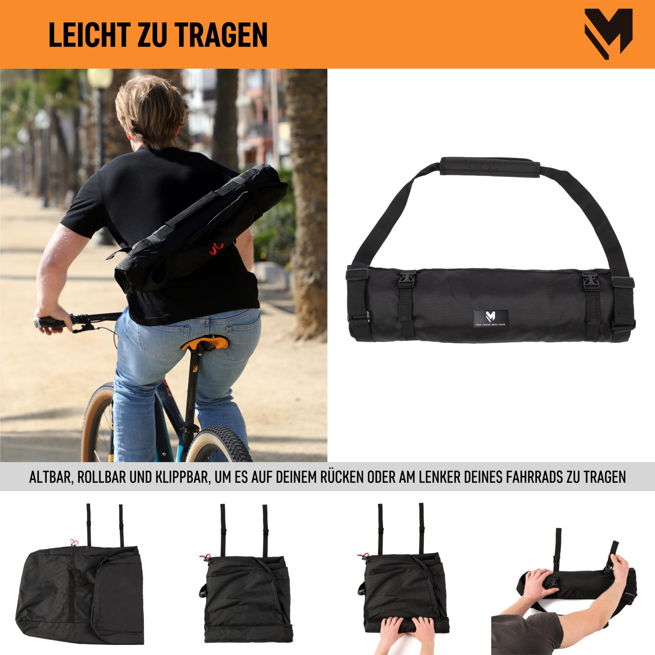 lamaki Fahrrad Transporttasche - Passend für Renn- & Gravelbikes, Mountainbikes 26-29 Zoll - Ohne Demontage des Hinterrads - XXL Fahrradtasche, Robustes Nylon 1680D - Ideal Für Bikepacking & Reisen