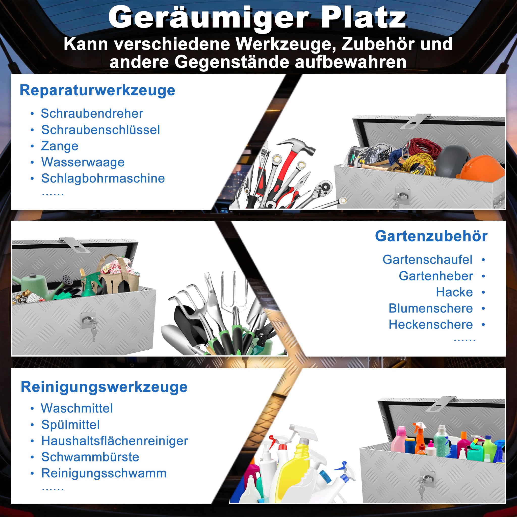 Opbergbox / gereedschapskist NOVIO aluminium 680x490x400mm | Ricks Handel
