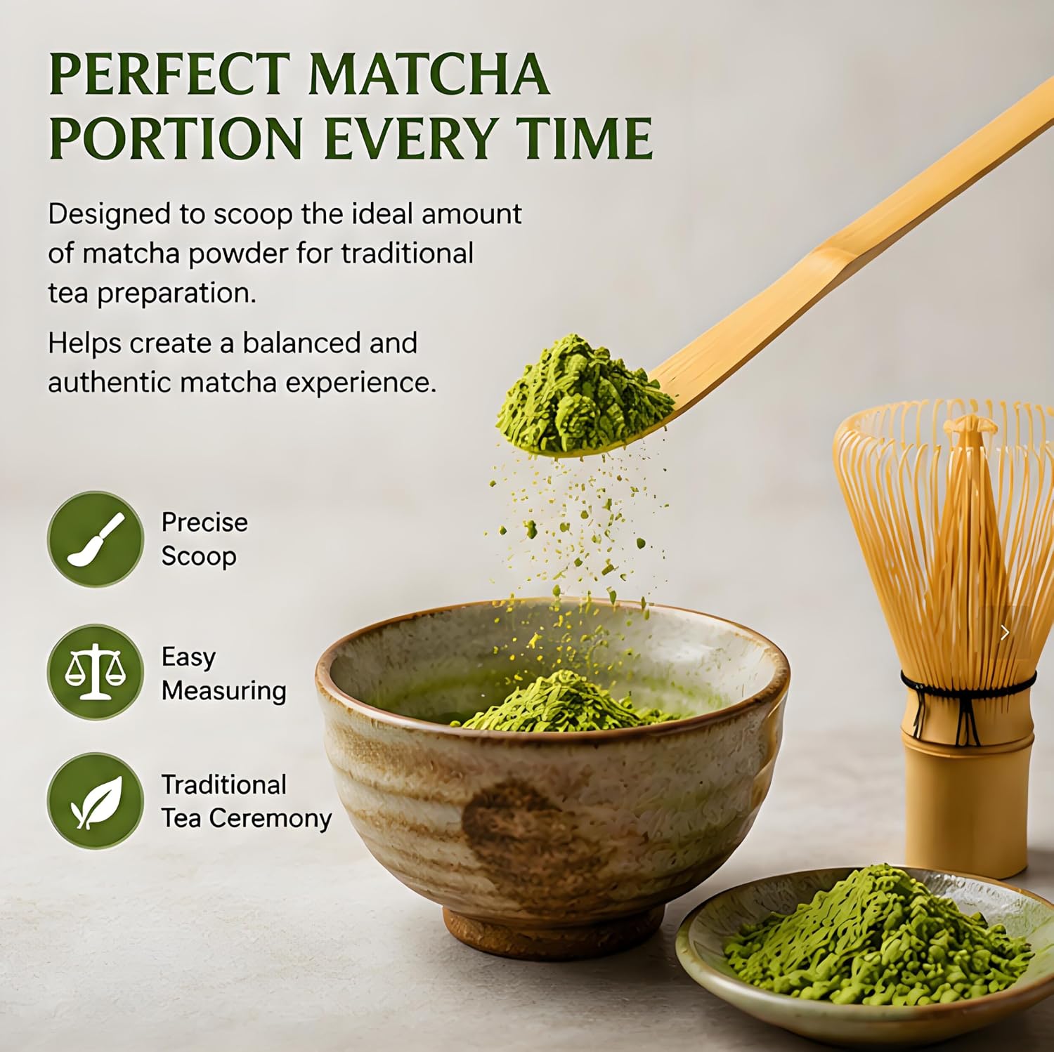 Bamboo Matcha Tea Scoop, Traditional Japanese Hooked Spoon for Home Brewing Enthusiasts (2)
