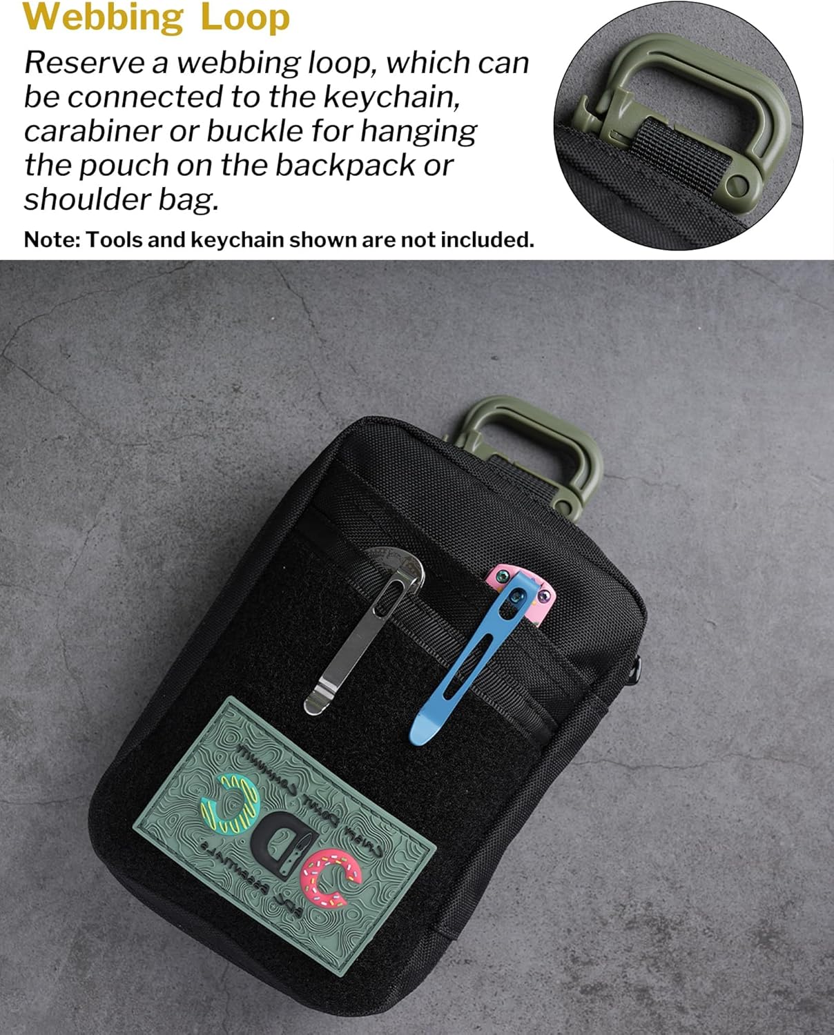 VIPERADE VE32 EDC Pouch, Pocket Organizer with Patch Area, Molle Utility Pouch for Everyday Carry - Image 8