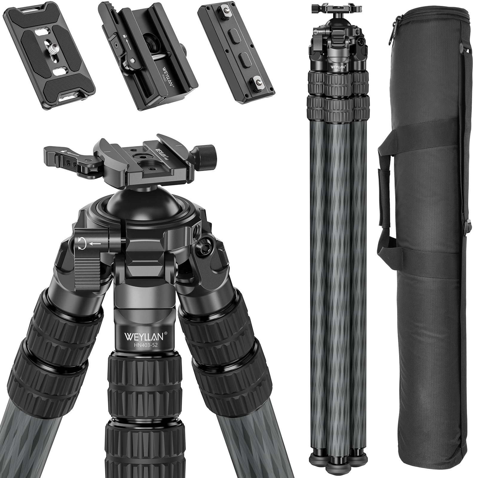 Amazon.com : WEYLLAN HN403 Carbon Fiber Tripod for Hunting, 70.47