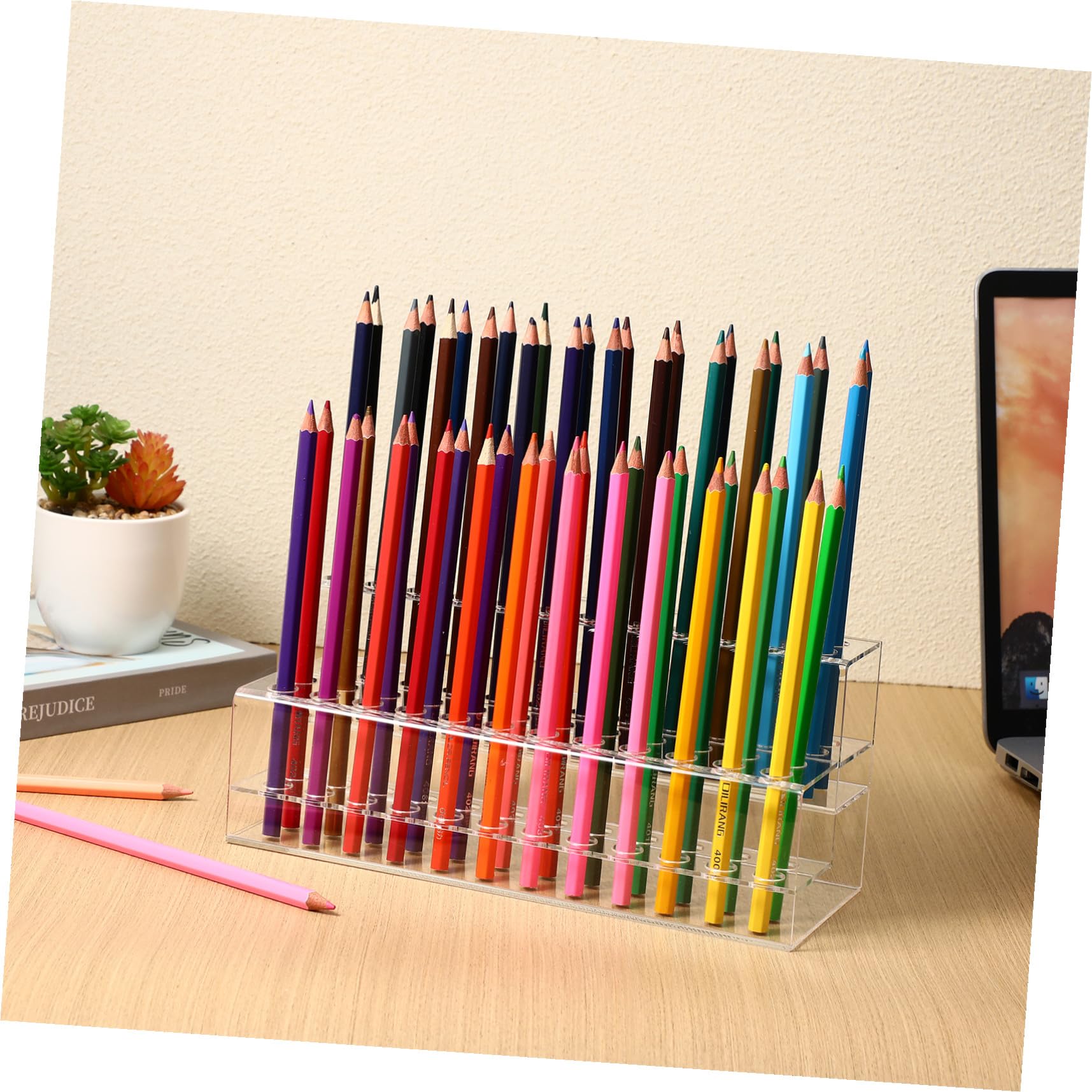 NOLITOY Creative Pen Holder Desk Organizer with Slots Pencil and Makeup Brush Display Stand for Home Office and Classroom Storage - Image 3