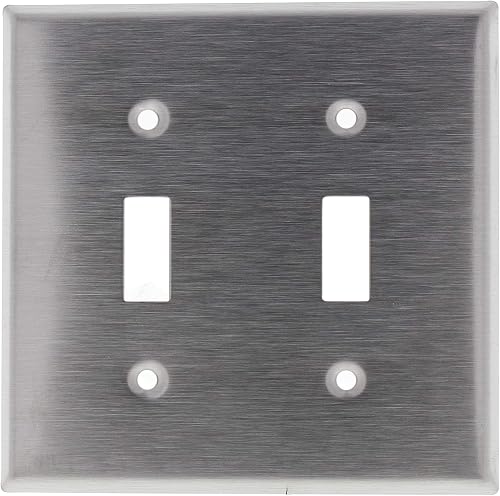 Leviton 2-Gang Toggle Device Switch Wallplate, Standard Size