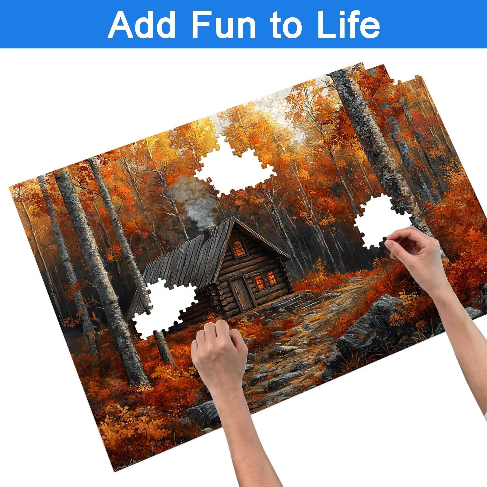 Puzzle 4000 elementów dla dorosłych, jesienne puzzle dla dorosłych i dzieci, duże drewniane puzzle z pudełkiem, gra koncentracyjna dla dorosłych, 4000 elementów układanki krajobrazowe do dekoracji