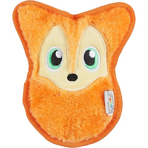 Outward Hound Durablez Minis Stuffing-Free Squeaky Plush Dog Toy for Puppies & Small Dogs - Interactive, Soft Yet Tough, No Mess, Jumbo Squeaker, Long-Lasting Play, Fox
