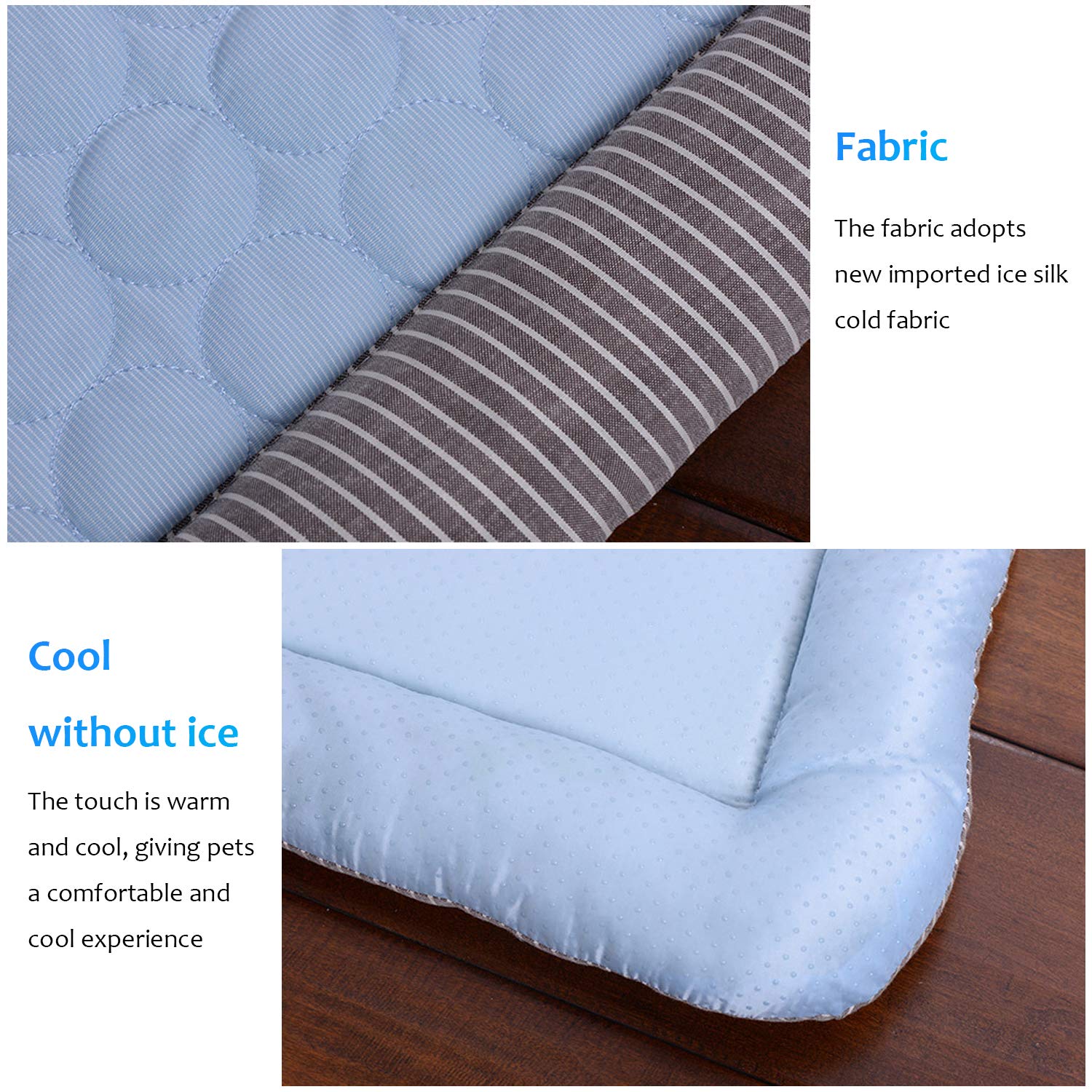 Petcute Letto con cuscino rinfrescante per cani, gatti, cuccioli, gattini, tappetino rinfrescante per animali domestici, coperta fresca, cuccia per cani, materiale in seta ghiacciata, morbida per