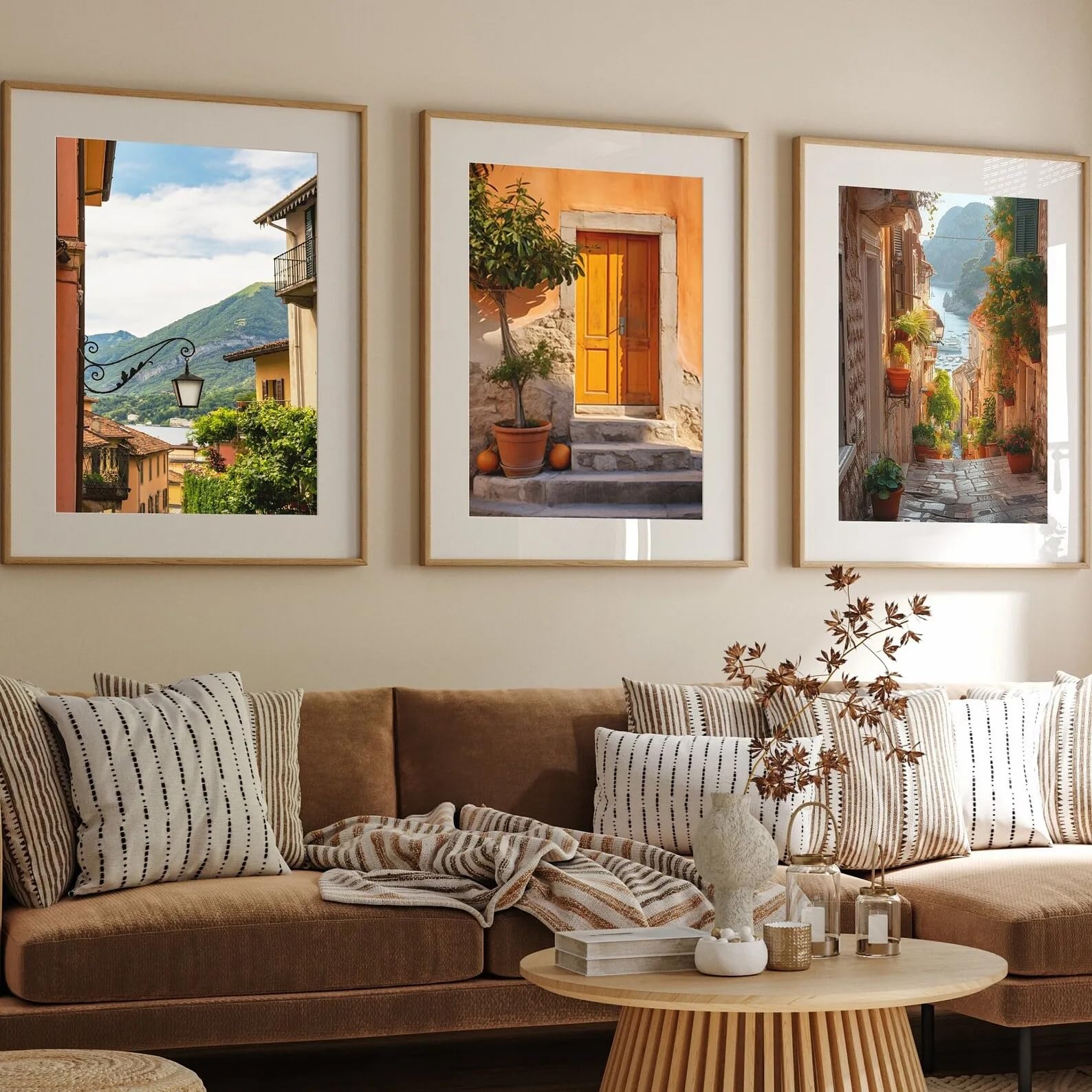 GOSRD Wall Art Landscape Canvas Prints Painting Boho Neutral Living Room Decor Posters(60x85cm-3Pcs)