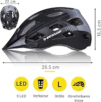 Cască pentru bicicletă Dunlop cu iluminare LED, 3 moduri de lumină - negru - L (58-61 cm) 2