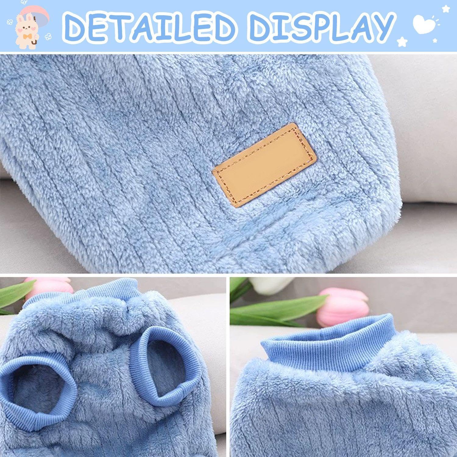 VEHYEGOI 2 Pieces Of Pet Fleece, Pet Warm Clothes, Pet Dress-Up, Pet Autumn And Winter Clothes, Pet Supplies - Image 3