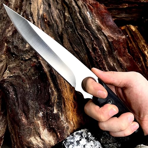 Miniatura 4 de Cuchillos tácticos antideslizantes de 10.4 pulgadas con hoja fija de espiga completa, supervivencia de la selva, caza, campamento, herramientas de