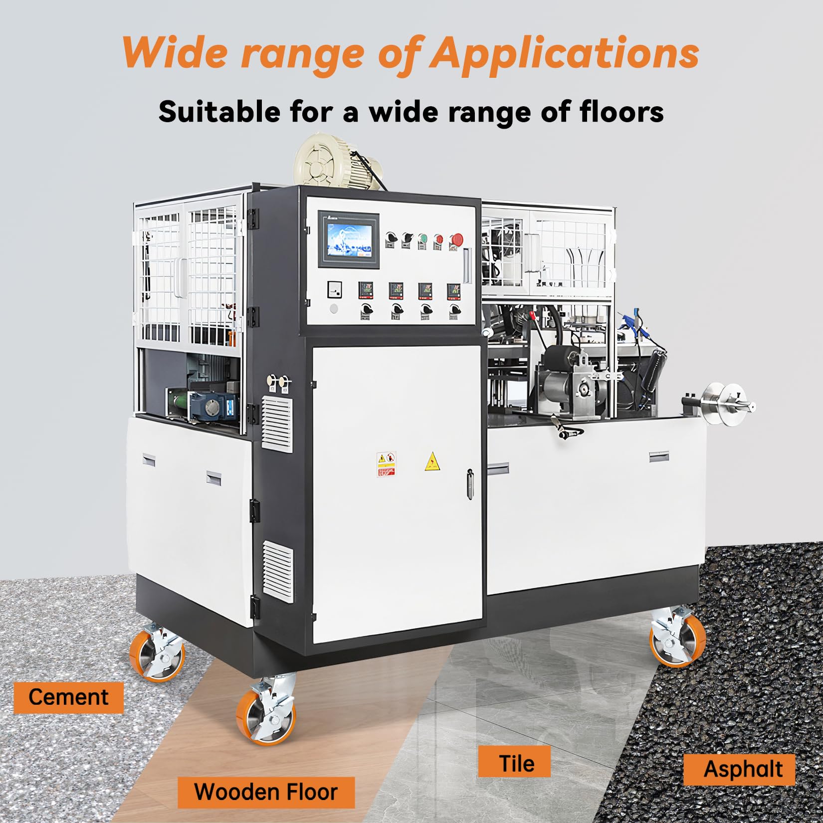 W B D WEIBIDA 125mm Roulette Charge Lourde Jusqu'à 1800KG, Roulettes en Polyuréthane Durable et Solides avec Frein, Roulettes Pivotantes à Noyau d'Aluminium pour Industrie, Meubles, Établi lot de 4