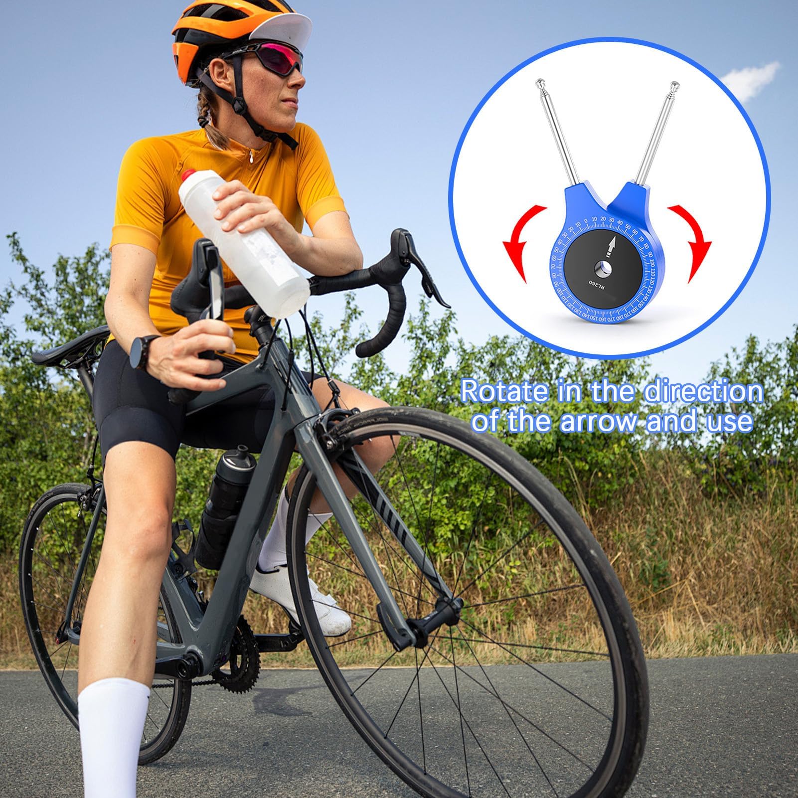 Narzędzie do pomiaru kąta jazdy na rowerze, regulowany kątomierz kolana, precyzyjne narzędzie do dopasowania, dokładna analiza ruchu stawów z konstrukcją sterowca do treningu rowerowego, rehabilitacji