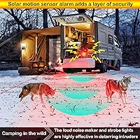 Vista 4 de Alarma solar con sensor de movimiento para exteriores - Ladridos de perros, disparos y sonidos de sirena para exteriores e interiores.