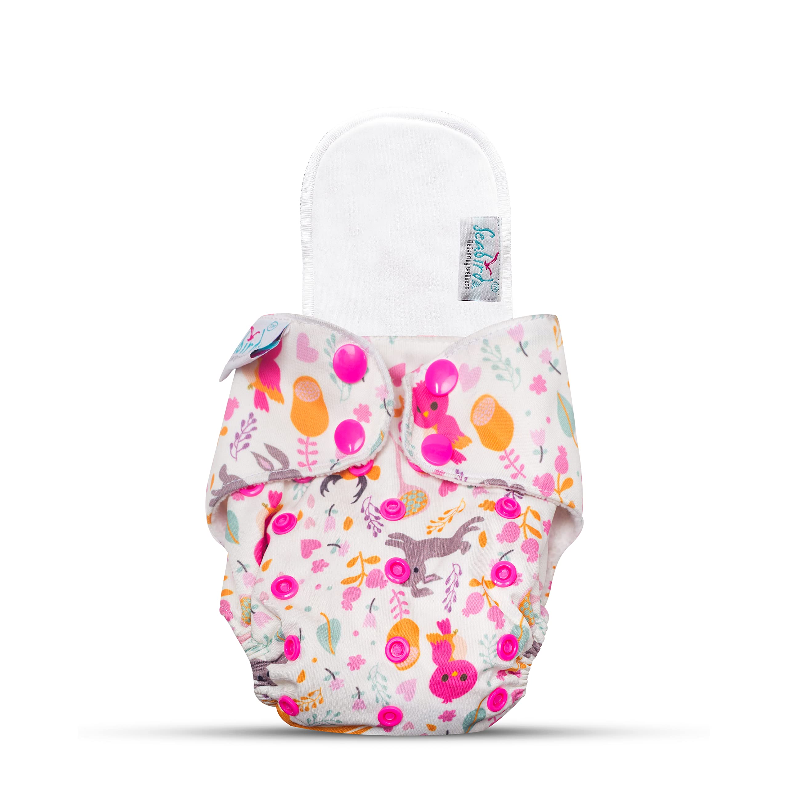 Seabird Premium Cloth Diaper For 3-17 KG Kids Best Choice For New Moms Washable & Reusable Wash Upto 300times With Insert/Pad